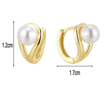 1 Pair Simple Style Classic Style Solid Color Inlay Sterling Silver Pearl Earrings