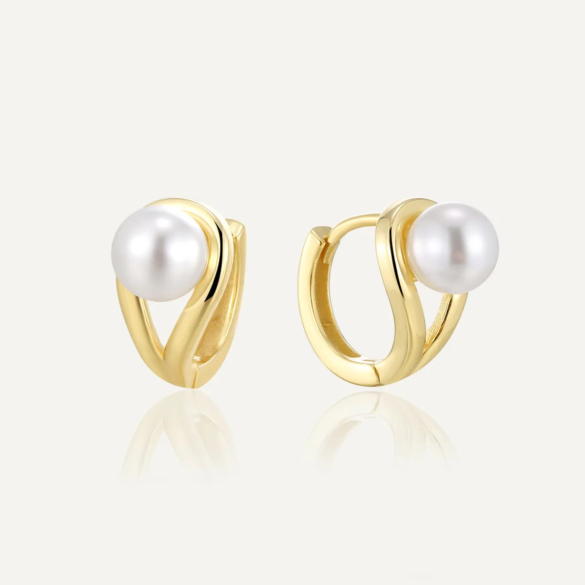 1 Pair Simple Style Classic Style Solid Color Inlay Sterling Silver Pearl Earrings