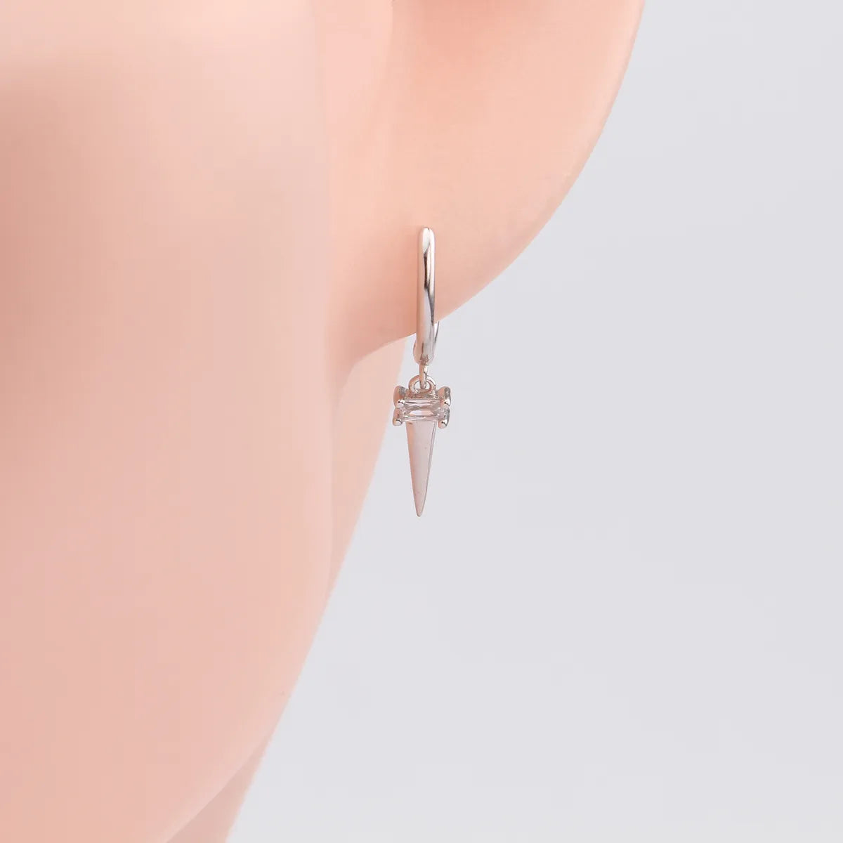 1 Pair Simple Style Classic Style Solid Color Inlay Sterling Silver Zircon Drop Earrings