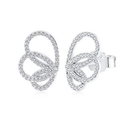 1 Pair Simple Style Classic Style Solid Color Inlay Sterling Silver Zircon Ear Studs