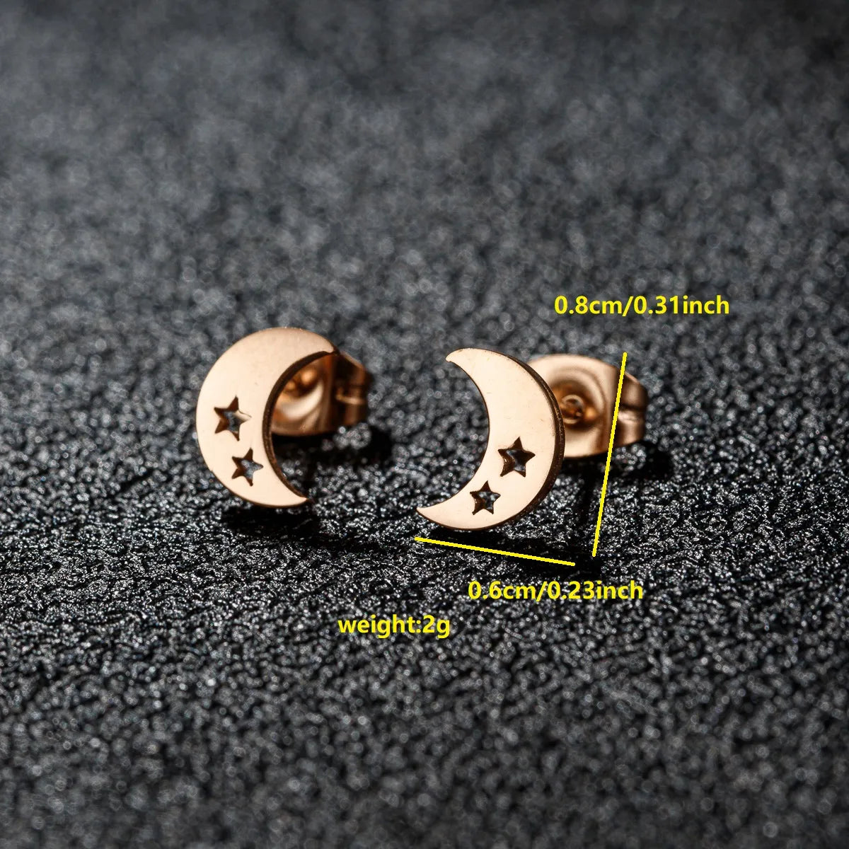 1 Pair Simple Style Classic Style Solid Color Irregular Plating 304 Stainless Steel 18K Gold Plated Ear Studs