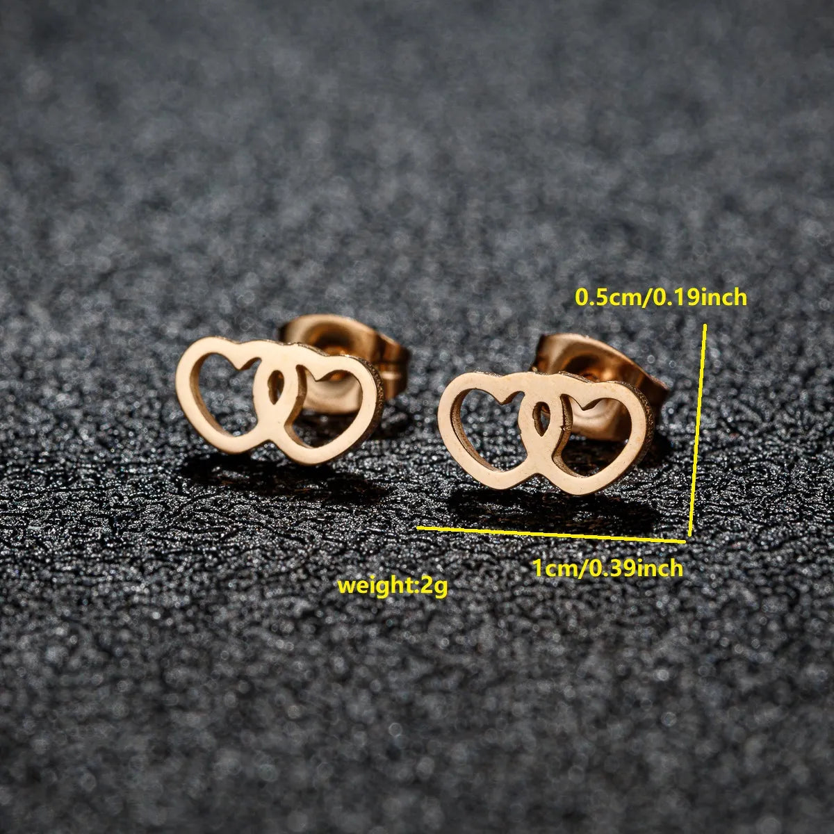 1 Pair Simple Style Classic Style Solid Color Irregular Plating 304 Stainless Steel 18K Gold Plated Ear Studs