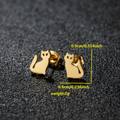 1 Pair Simple Style Classic Style Solid Color Irregular Plating 304 Stainless Steel 18K Gold Plated Ear Studs