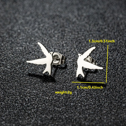 1 Pair Simple Style Classic Style Solid Color Irregular Plating 304 Stainless Steel 18K Gold Plated Ear Studs