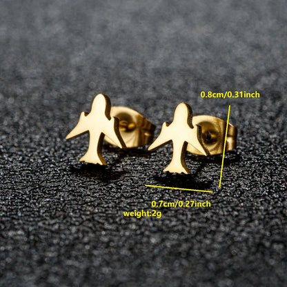 1 Pair Simple Style Classic Style Solid Color Irregular Plating 304 Stainless Steel 18K Gold Plated Ear Studs