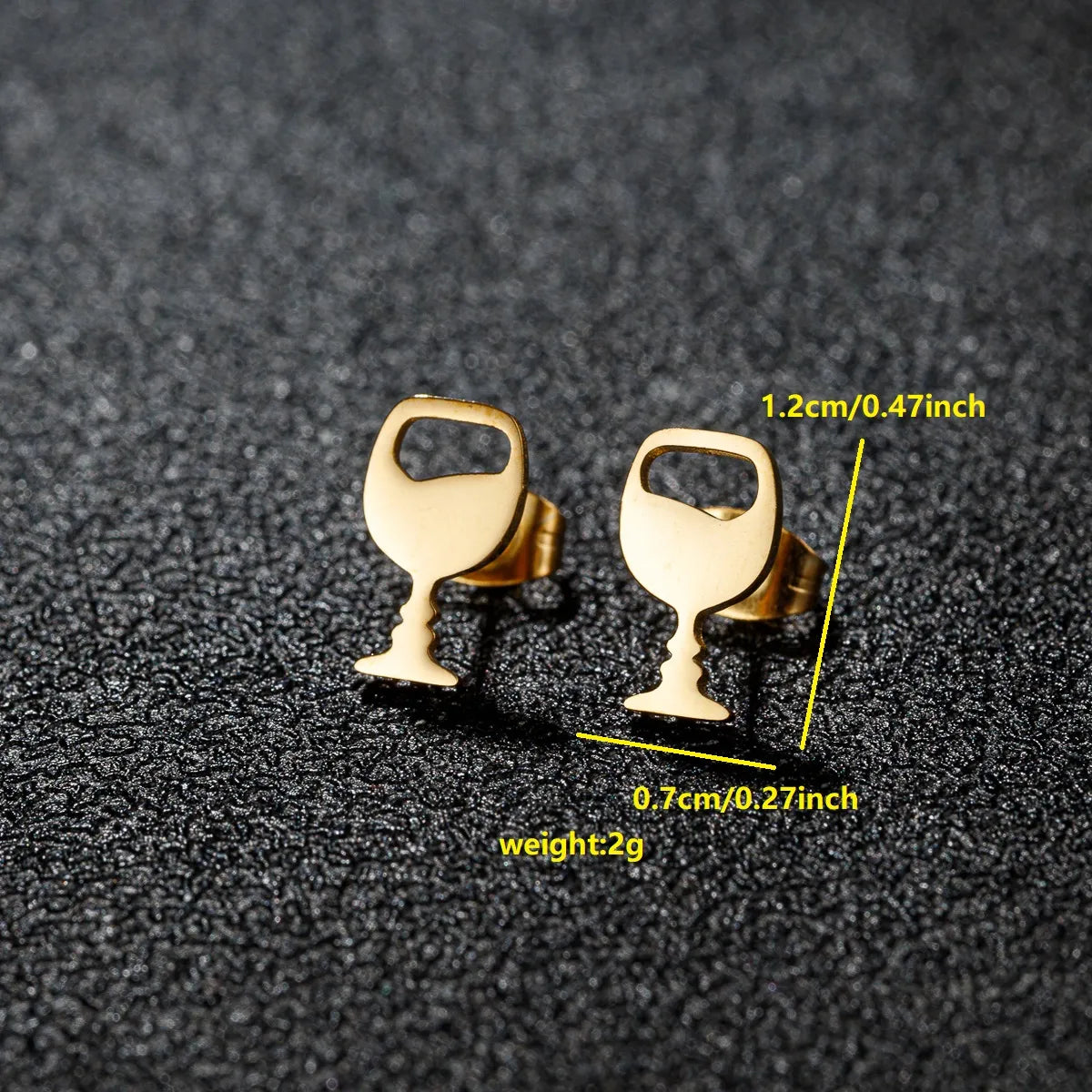 1 Pair Simple Style Classic Style Solid Color Irregular Plating 304 Stainless Steel 18K Gold Plated Ear Studs