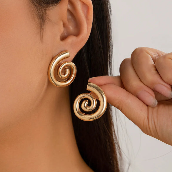 1 Pair Simple Style Classic Style Solid Color Irregular Plating Alloy Ear Studs