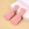 1 Pair Simple Style Classic Style Solid Color Patchwork Alloy Raffia Drop Earrings