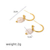 1 Pair Simple Style Classic Style Solid Color Patchwork Plating 304 Stainless Steel Pearl 18K Gold Plated Drop Earrings