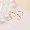 1 Pair Simple Style Classic Style Solid Color Patchwork Plating 304 Stainless Steel Pearl 18K Gold Plated Drop Earrings