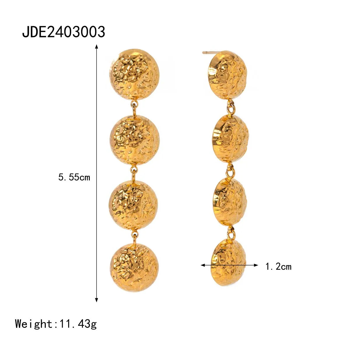 1 Pair Simple Style Classic Style Solid Color Plating 304 Stainless Steel 18K Gold Plated Drop Earrings