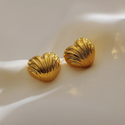 1 Pair Simple Style Classic Style Solid Color Plating 304 Stainless Steel 18K Gold Plated Ear Studs