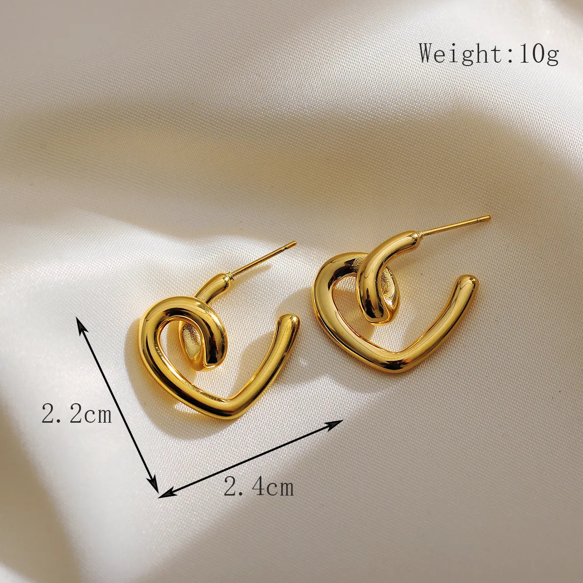 1 Pair Simple Style Classic Style Solid Color Plating 304 Stainless Steel 18K Gold Plated Ear Studs