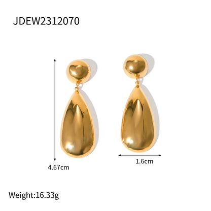 1 Pair Simple Style Classic Style Solid Color Plating 304 Stainless Steel 18K Gold Plated Ear Studs