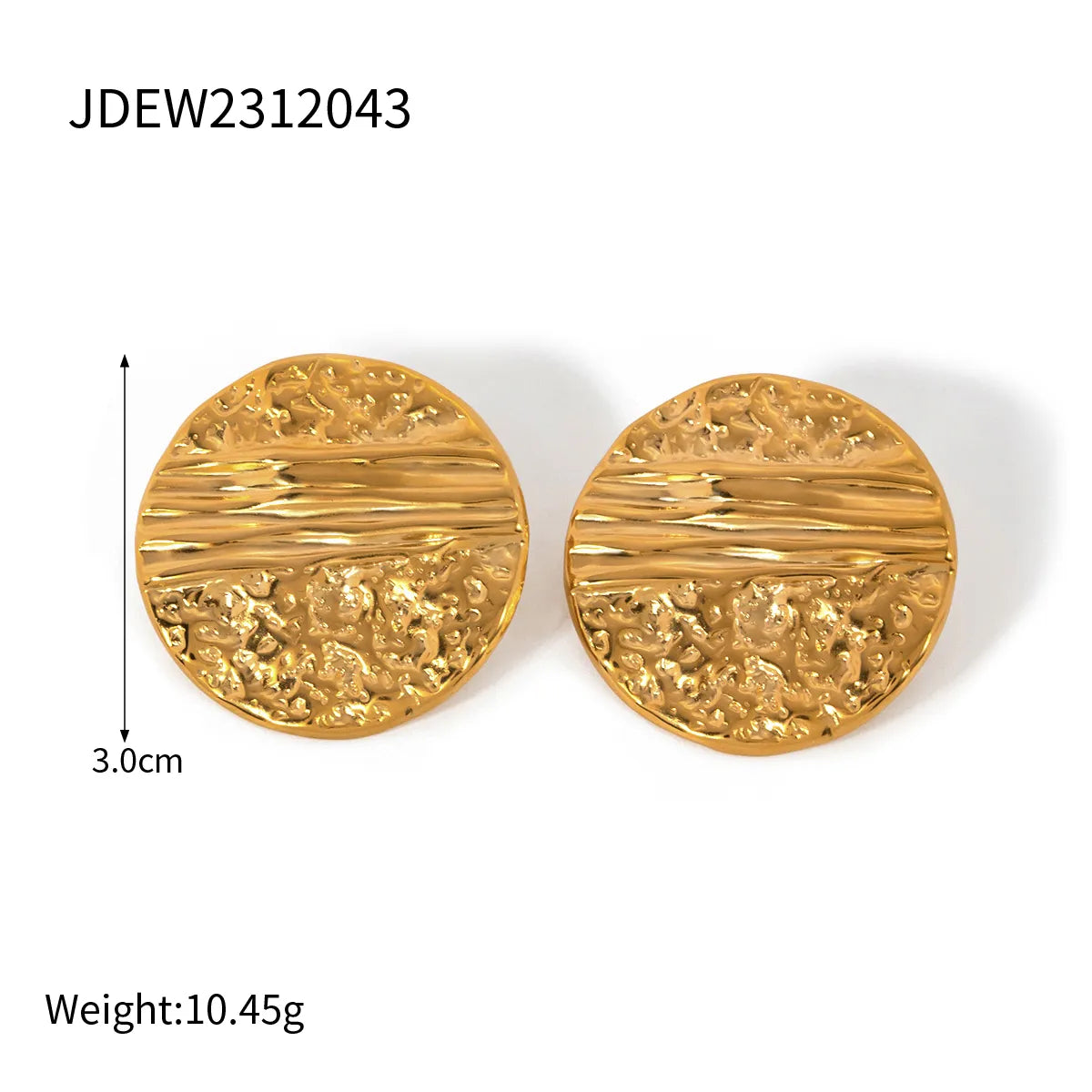 1 Pair Simple Style Classic Style Solid Color Plating 304 Stainless Steel 18K Gold Plated Ear Studs