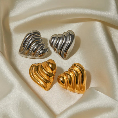 1 Pair Simple Style Classic Style Solid Color Plating 304 Stainless Steel 18K Gold Plated Ear Studs