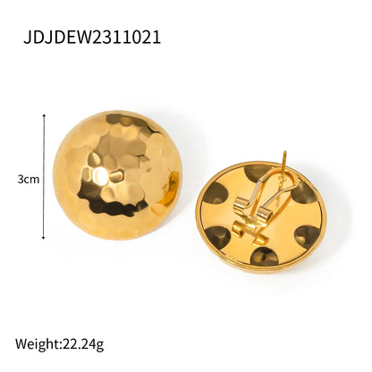 1 Pair Simple Style Classic Style Solid Color Plating 304 Stainless Steel 18K Gold Plated Earrings