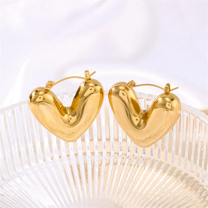 1 Pair Simple Style Classic Style Solid Color Plating 304 Stainless Steel 18K Gold Plated Earrings