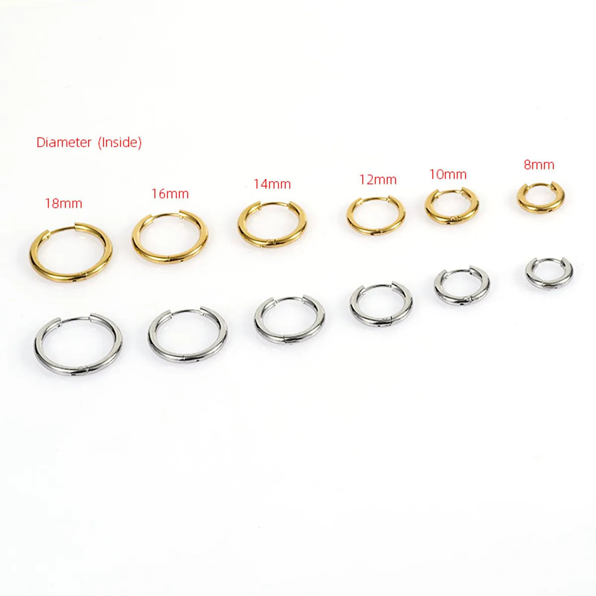 1 Pair Simple Style Classic Style Solid Color Plating 304 Stainless Steel 18K Gold Plated Earrings