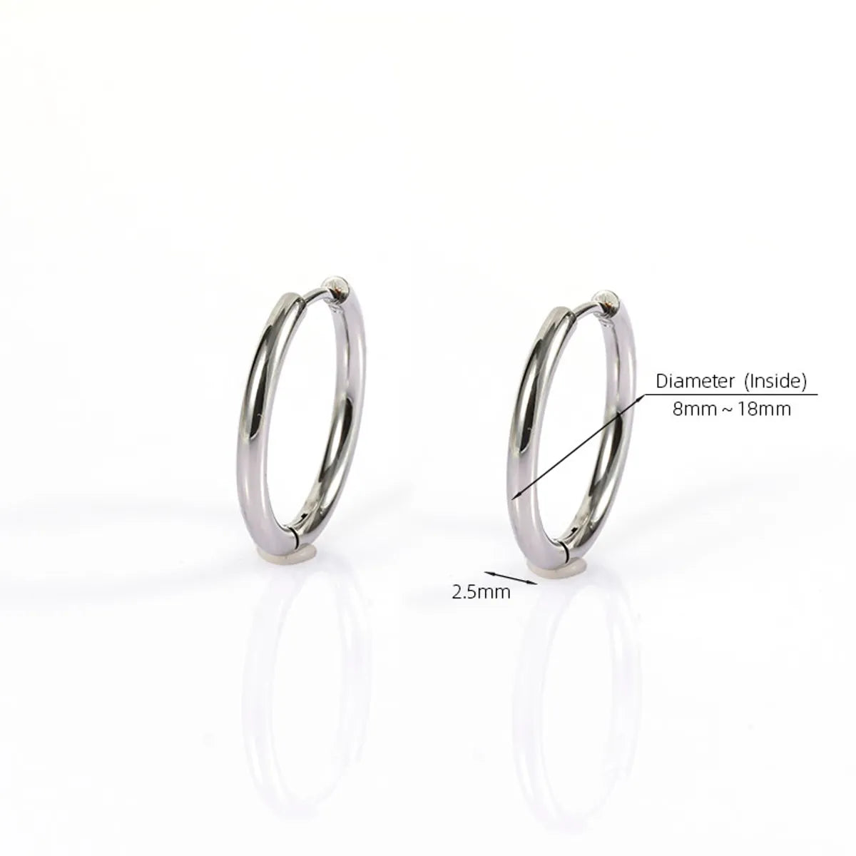 1 Pair Simple Style Classic Style Solid Color Plating 304 Stainless Steel 18K Gold Plated Earrings