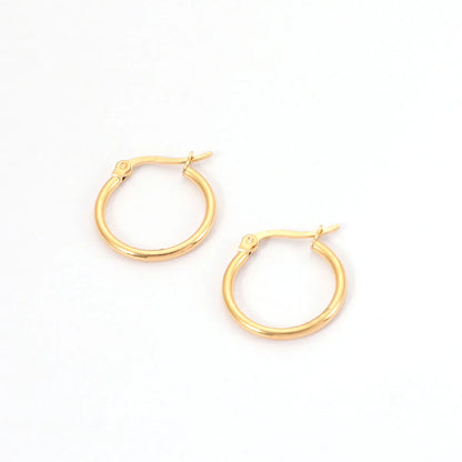 1 Pair Simple Style Classic Style Solid Color Plating 304 Stainless Steel 18K Gold Plated Earrings