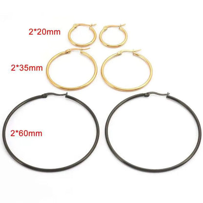 1 Pair Simple Style Classic Style Solid Color Plating 304 Stainless Steel 18K Gold Plated Earrings