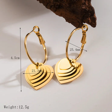 1 Pair Simple Style Classic Style Solid Color Plating 304 Stainless Steel 18K Gold Plated Hoop Earrings