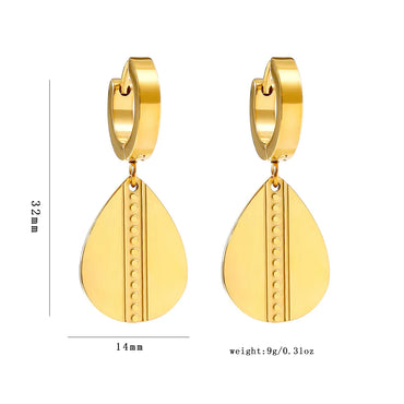 1 Pair Simple Style Classic Style Solid Color Plating 304 Stainless Steel 18K Gold Plated