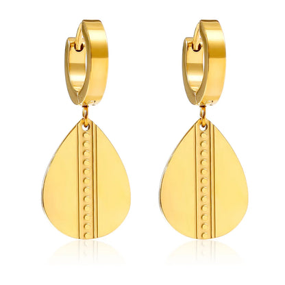 1 Pair Simple Style Classic Style Solid Color Plating 304 Stainless Steel 18K Gold Plated