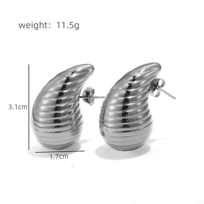 1 Pair Simple Style Classic Style Solid Color Plating 304 Stainless Steel Ear Studs