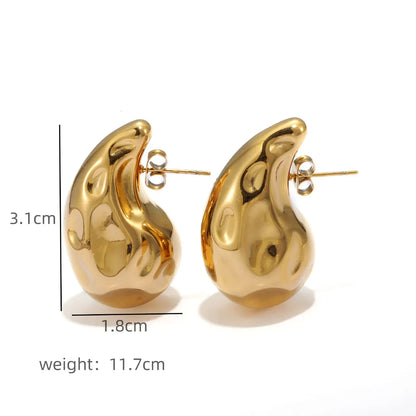 1 Pair Simple Style Classic Style Solid Color Plating 304 Stainless Steel Ear Studs