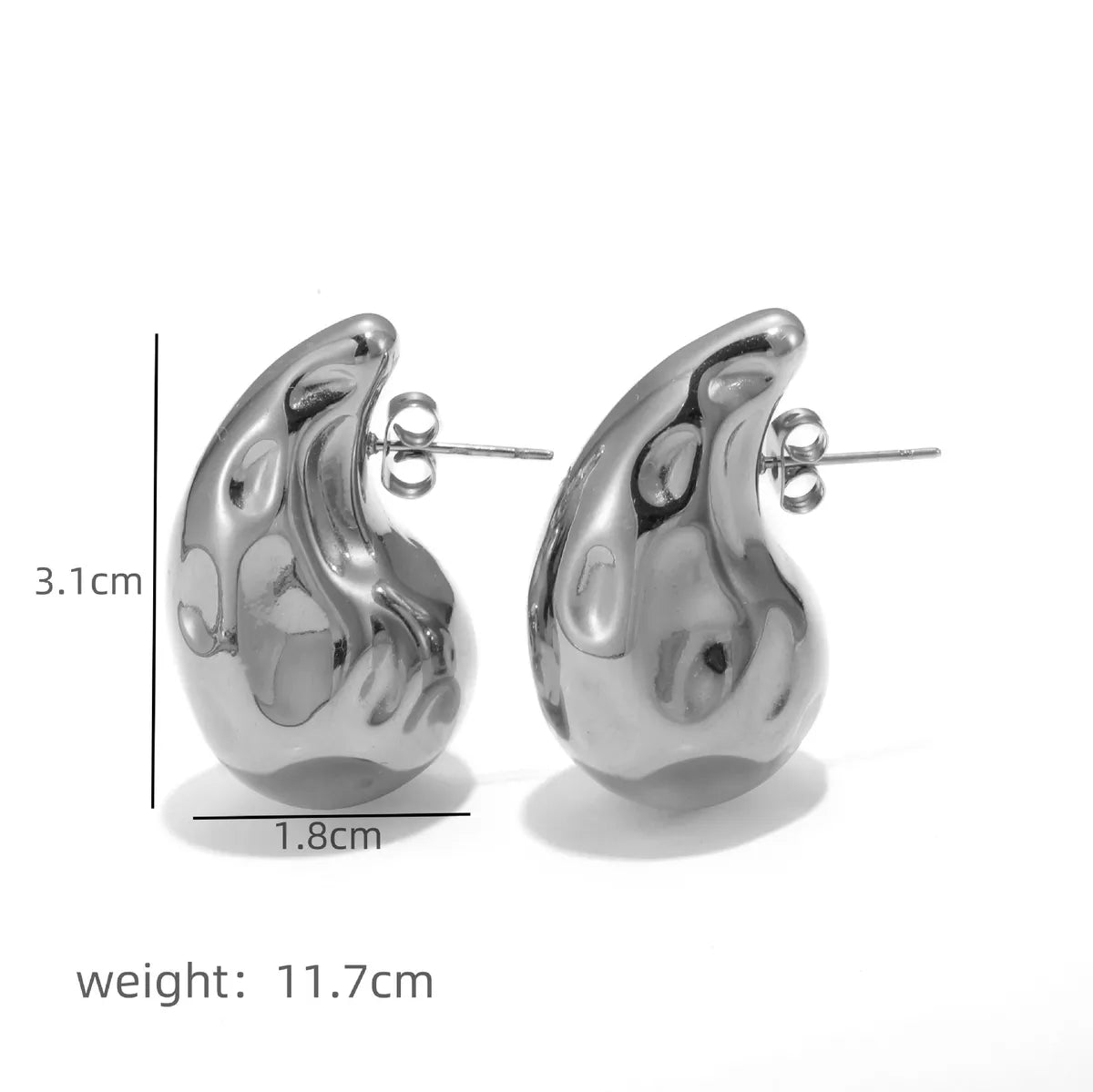 1 Pair Simple Style Classic Style Solid Color Plating 304 Stainless Steel Ear Studs