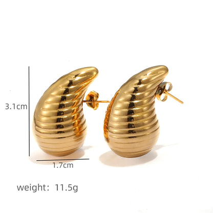 1 Pair Simple Style Classic Style Solid Color Plating 304 Stainless Steel Ear Studs