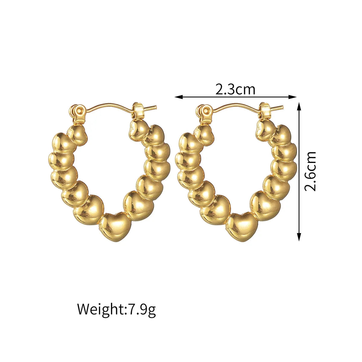 1 Pair Simple Style Classic Style Solid Color Plating 304 Stainless Steel Ear Studs