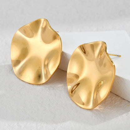 1 Pair Simple Style Classic Style Solid Color Plating 304 Stainless Steel Ear Studs