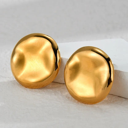 1 Pair Simple Style Classic Style Solid Color Plating 304 Stainless Steel Ear Studs