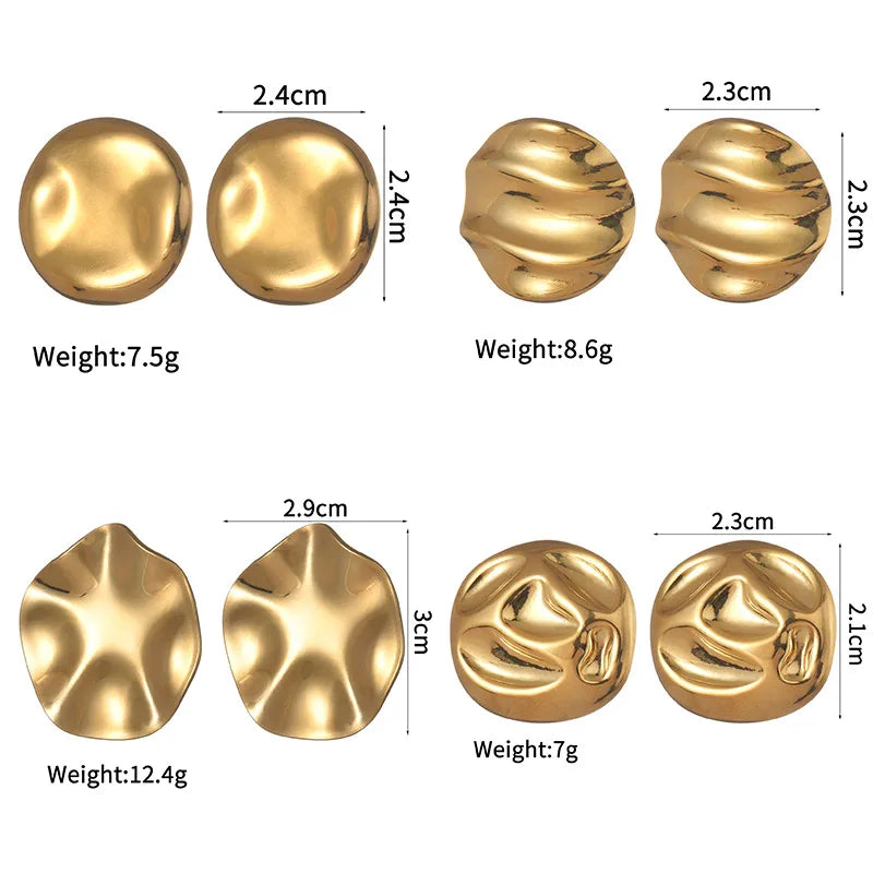 1 Pair Simple Style Classic Style Solid Color Plating 304 Stainless Steel Ear Studs