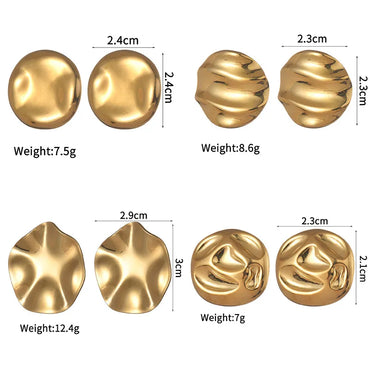 1 Pair Simple Style Classic Style Solid Color Plating 304 Stainless Steel Ear Studs