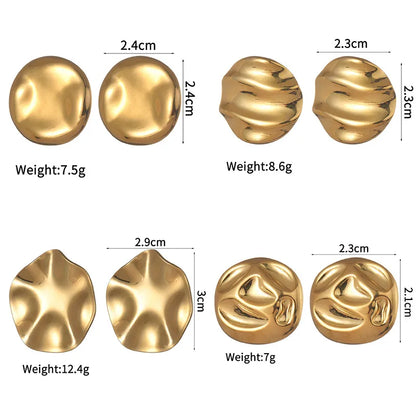 1 Pair Simple Style Classic Style Solid Color Plating 304 Stainless Steel Ear Studs