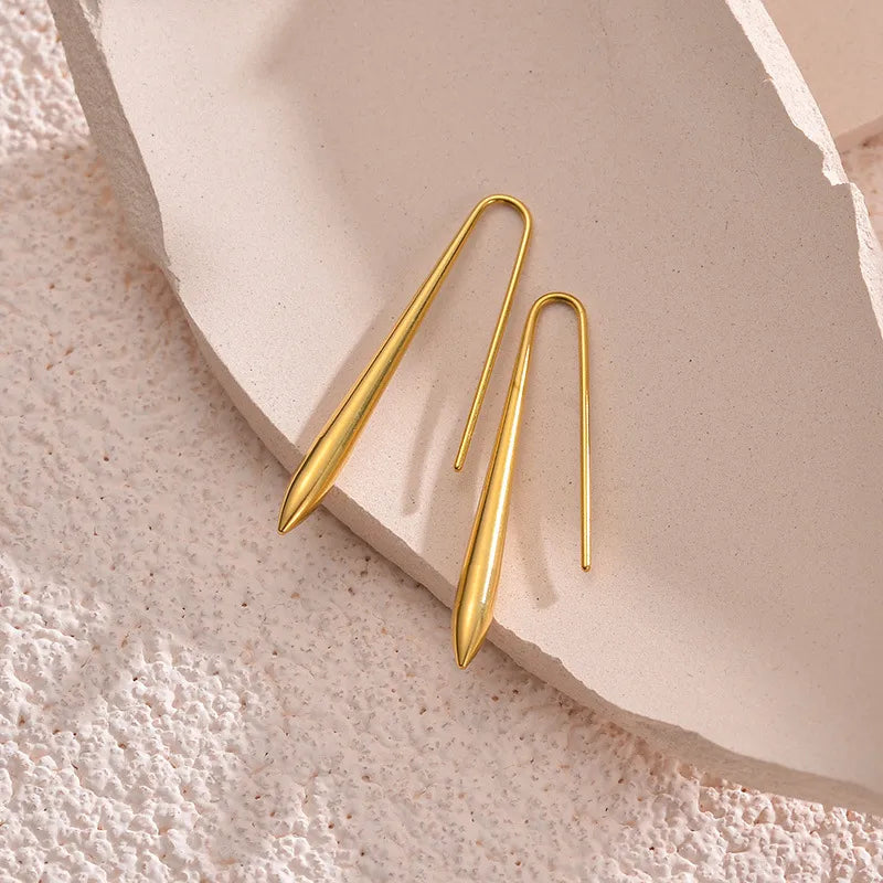 1 Pair Simple Style Classic Style Solid Color Plating 304 Stainless Steel Gold Plated Ear Studs