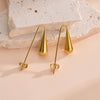 1 Pair Simple Style Classic Style Solid Color Plating 304 Stainless Steel Gold Plated Ear Studs