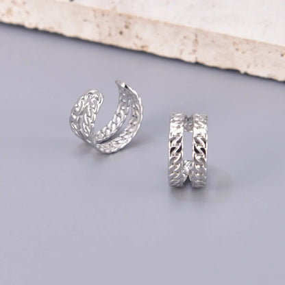 1 Pair Simple Style Classic Style Solid Color Plating 304 Stainless Steel Titanium Steel 18K Gold Plated Ear Cuffs