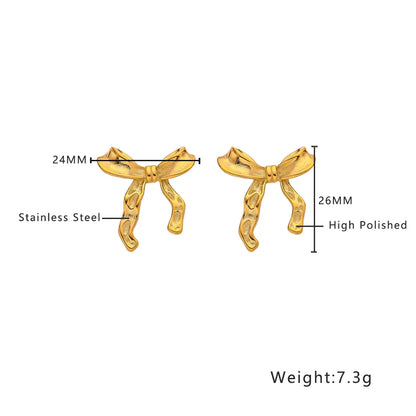 1 Pair Simple Style Classic Style Solid Color Plating 304 Stainless Steel Titanium Steel 18K Gold Plated Ear Studs