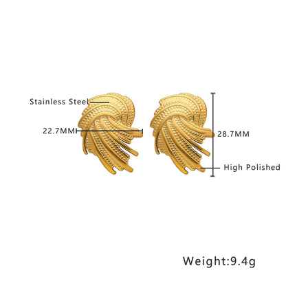 1 Pair Simple Style Classic Style Solid Color Plating 304 Stainless Steel Titanium Steel 18K Gold Plated Ear Studs