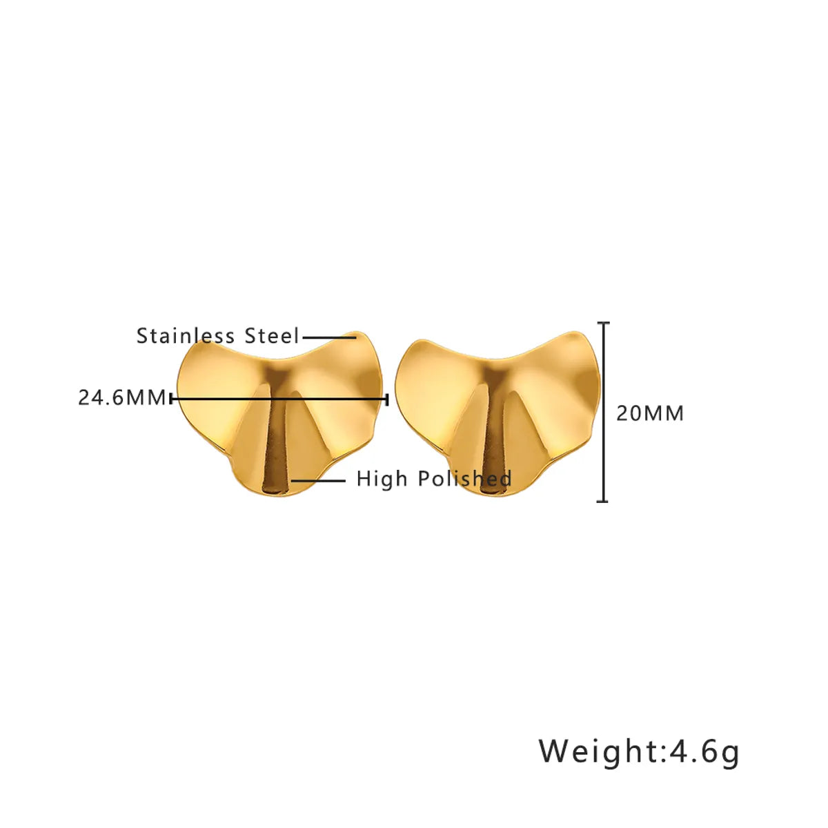 1 Pair Simple Style Classic Style Solid Color Plating 304 Stainless Steel Titanium Steel 18K Gold Plated Ear Studs