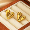 1 Pair Simple Style Classic Style Solid Color Plating 304 Stainless Steel Titanium Steel 18K Gold Plated Ear Studs