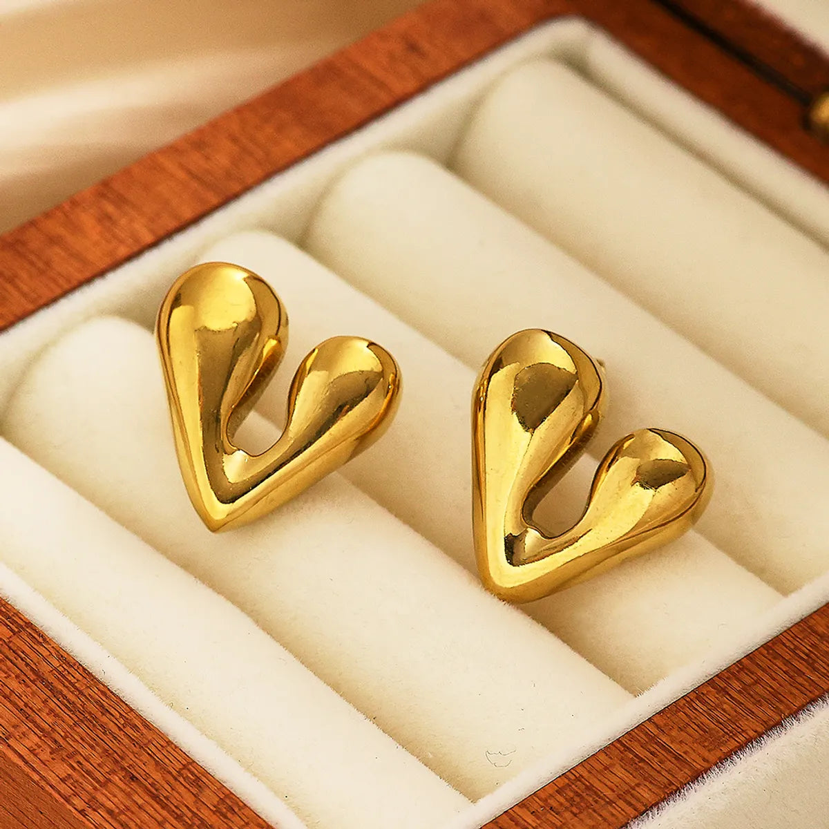 1 Pair Simple Style Classic Style Solid Color Plating 304 Stainless Steel Titanium Steel 18K Gold Plated Ear Studs