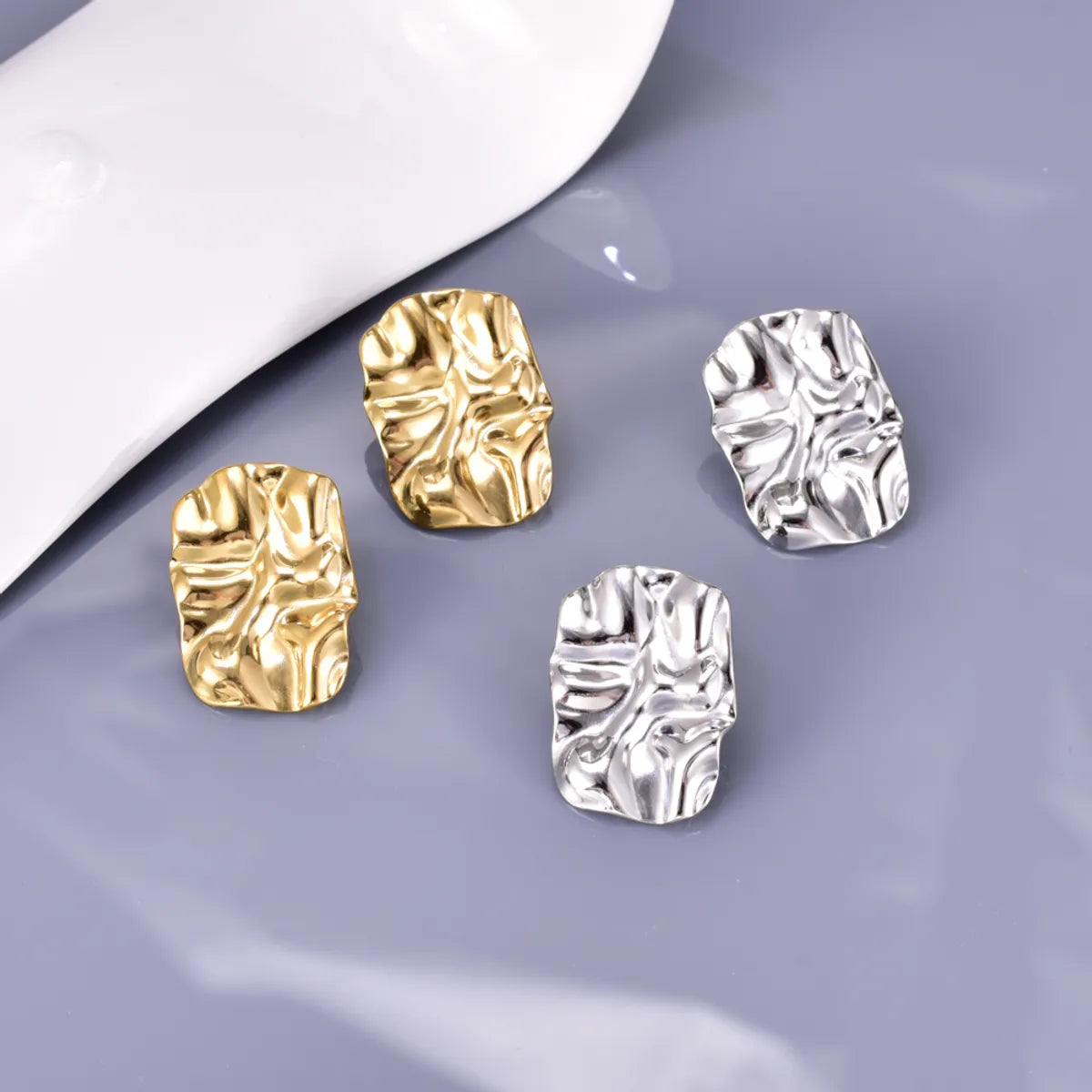 1 Pair Simple Style Classic Style Solid Color Plating 304 Stainless Steel Titanium Steel 18K Gold Plated Ear Studs