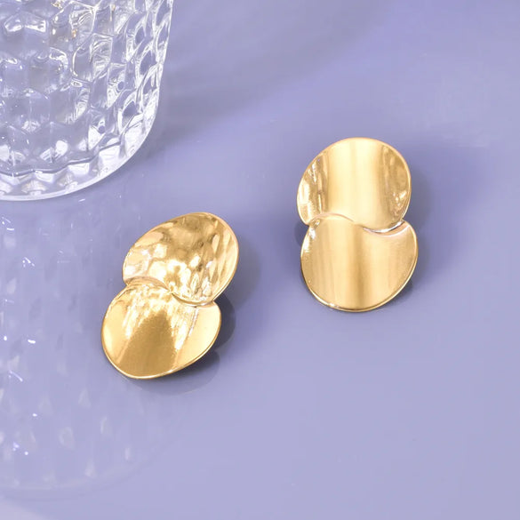 1 Pair Simple Style Classic Style Solid Color Plating 304 Stainless Steel Titanium Steel 18K Gold Plated Ear Studs
