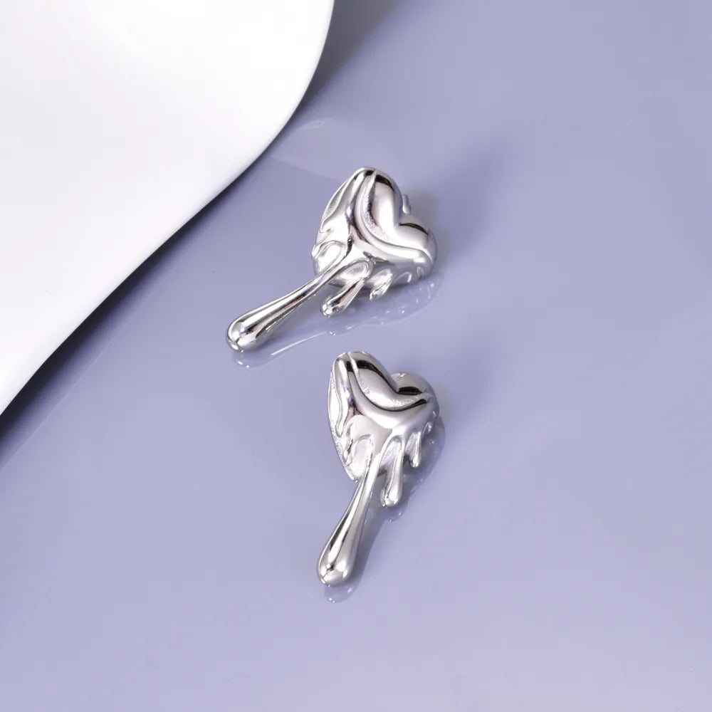 1 Pair Simple Style Classic Style Solid Color Plating 304 Stainless Steel Titanium Steel 18K Gold Plated Ear Studs